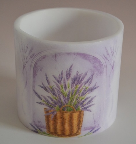 Svícen z parafínového vosku č.22 - Levandule