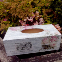 Krabice na kapesníky - Patina a růže