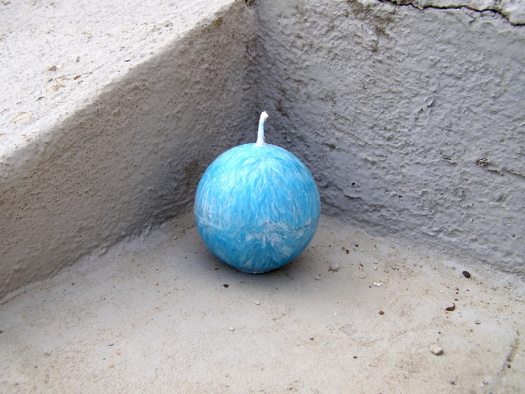 Svíčka vonná z palmového vosku - koule malá - modrá