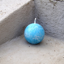 Svíčka vonná z palmového vosku - koule malá - modrá