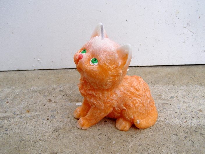 Svíčka z palmového vosku - kotě - rezavé