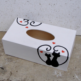 Krabice na kapesníky - Kočičí láska
