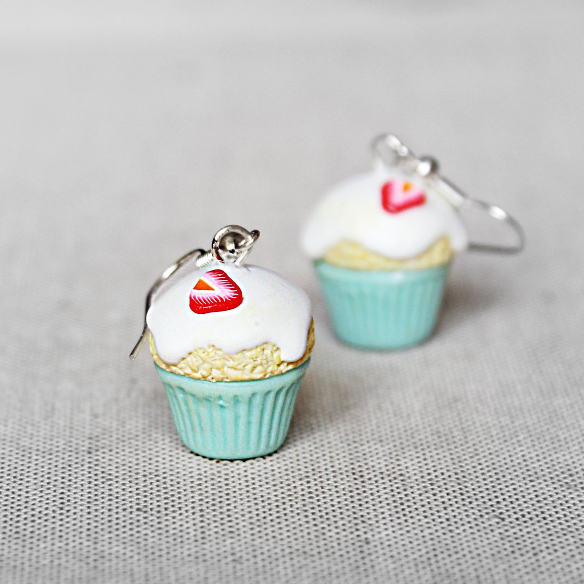 Mint cupcakes s jahůdkami