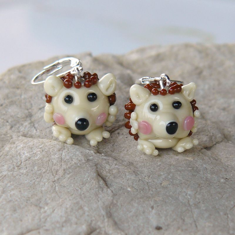 Náušnice ježek - vinuté perle