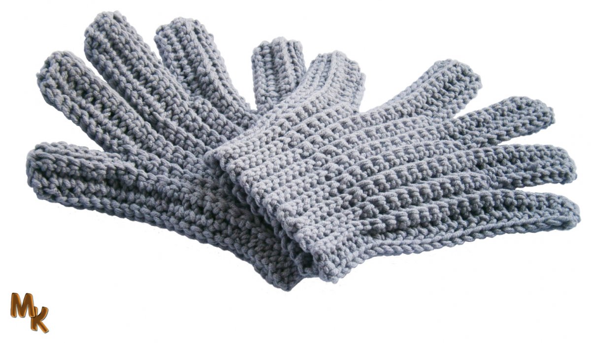 Rukavice - háčkované šedé