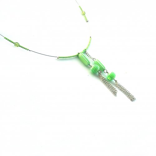 Pastelově zelený náhrdelník