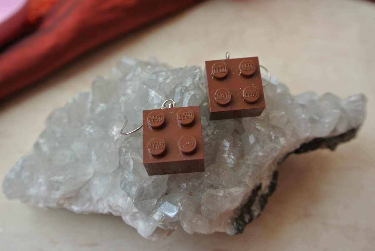 LEGO, LEGO, LEGO   naušnice - hnědé