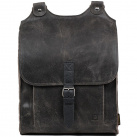 Kožený batoh šedý s černým řemínkem -20%