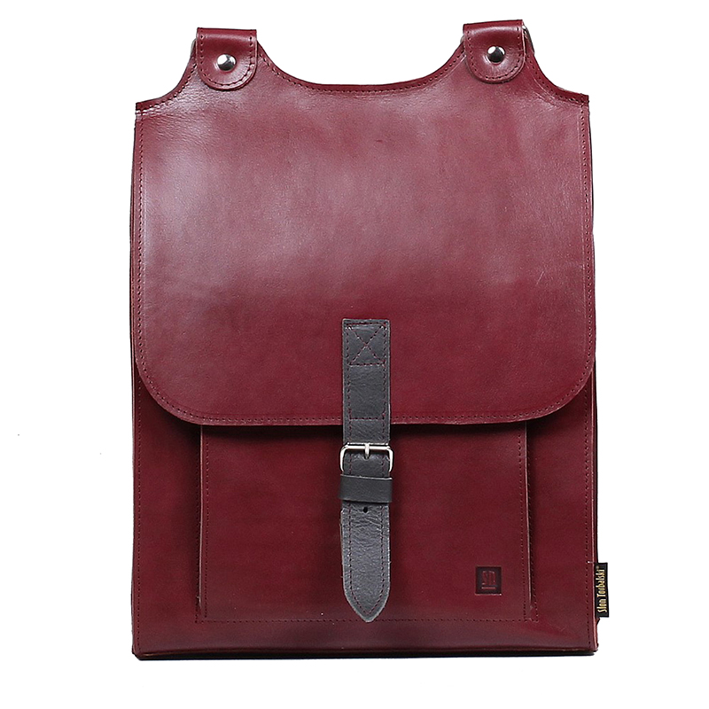 Kožený batoh bordó