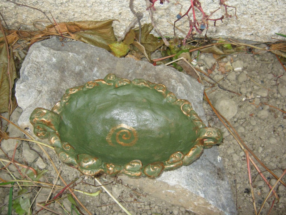 oválná mísa zelená