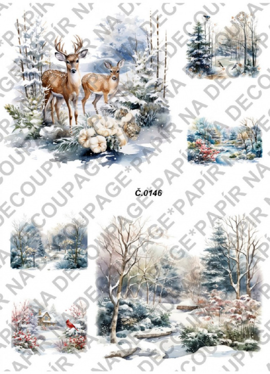 Rýžový papír A4 na decoupage - KB0146