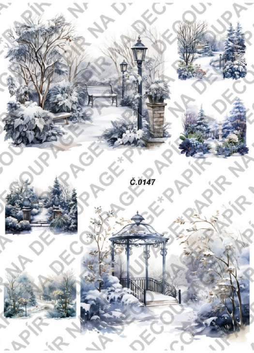 Rýžový papír A4 na decoupage - KB0147