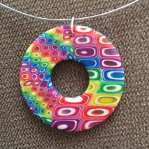 Fimo donut náhrdelník kulatý  pestrobarevný