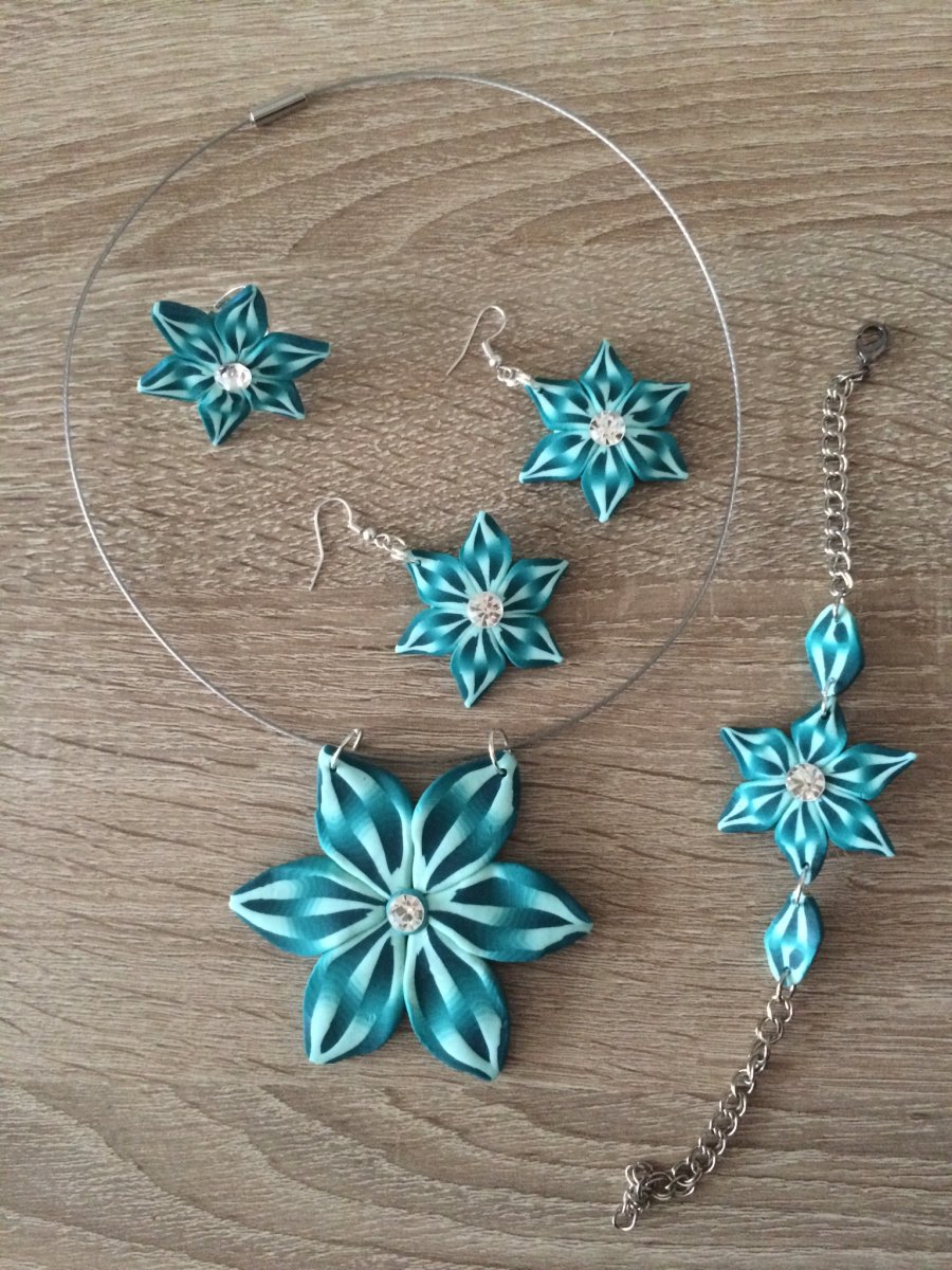 Kytičkový set v odstínech tyrkysové