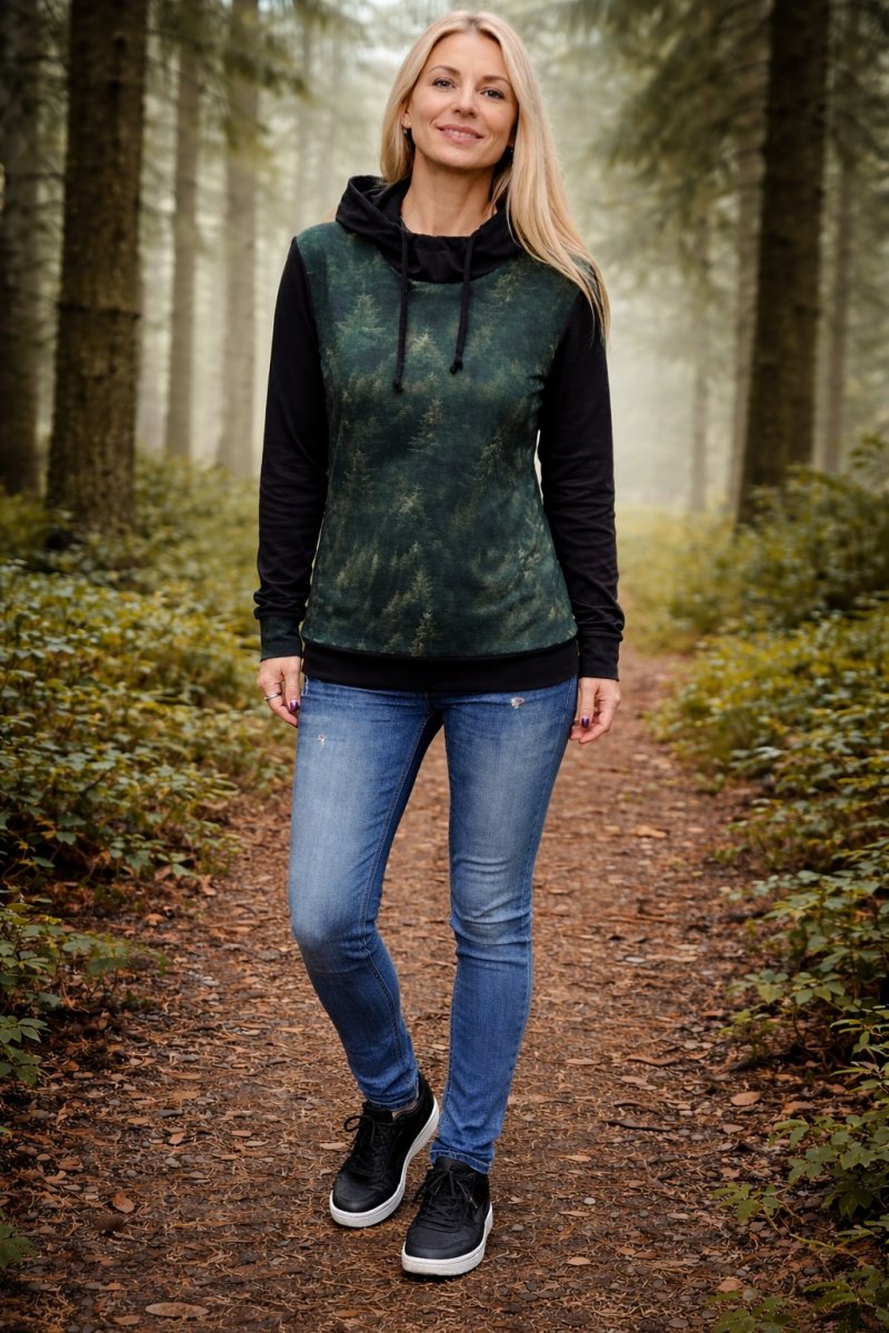 Mikina s kapucí - tajemný les (teplákovina)