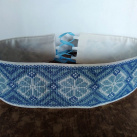 Ručne vyšívaný opasok modrý