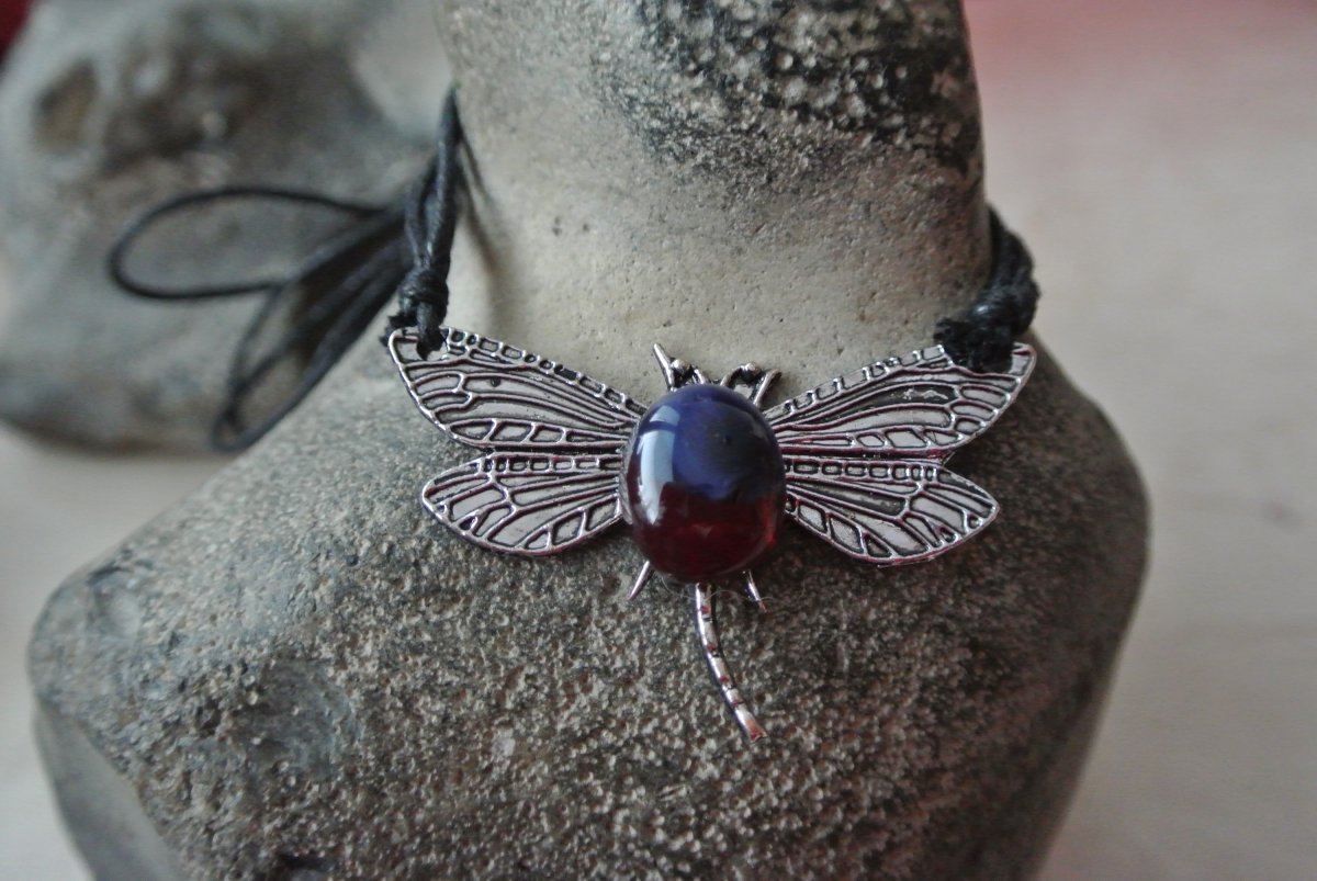 Vážka s modro fialovým sklem