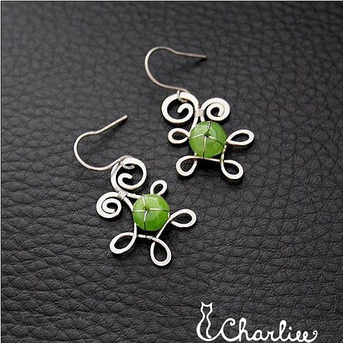 PRO LESNÍ VÍLU - NEFRIT -  tepané - hypoalergenní chirurgická ocel