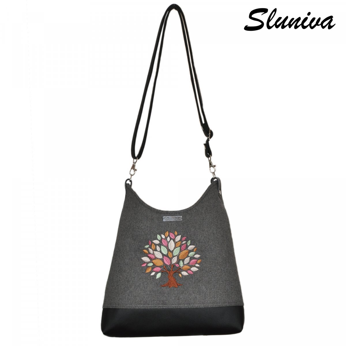 Kabelka Terka...tmavošedý strom