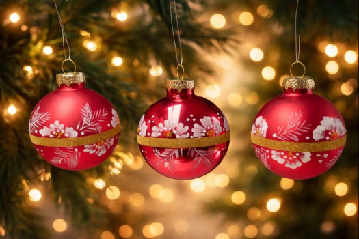 skleněné ozdoby na stromek ručně malované