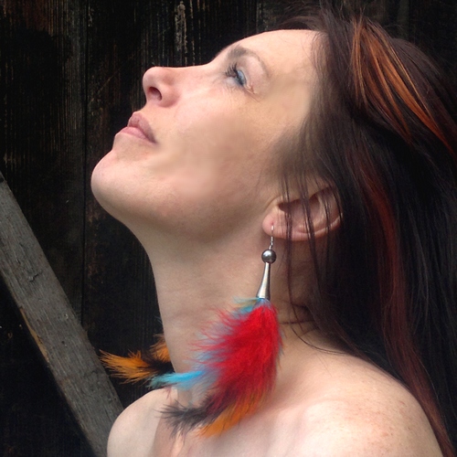 Indiánské peříčkové náušnice