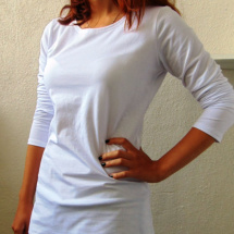 Tričko s 3/4 rukávem - barva bílá (bavlna)