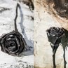 Kovaná růže bez lístků MĚDĚNÁ