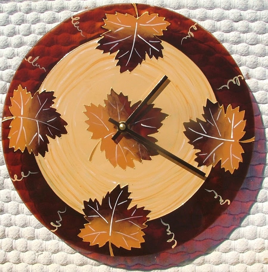 Podzimní javor-skleněné hodiny