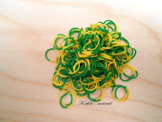 Gumičky Loom Bands barvy zelená + žlutá