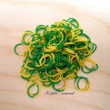 Gumičky Loom Bands barvy zelená + žlutá