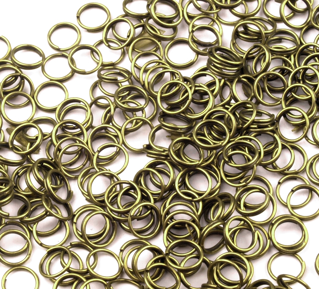 Dvojitý kroužek 6 mm - 20 ks - staromosazný