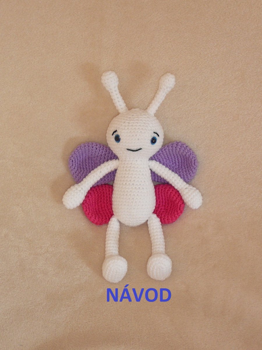 Motýl, háčkovaný - NÁVOD