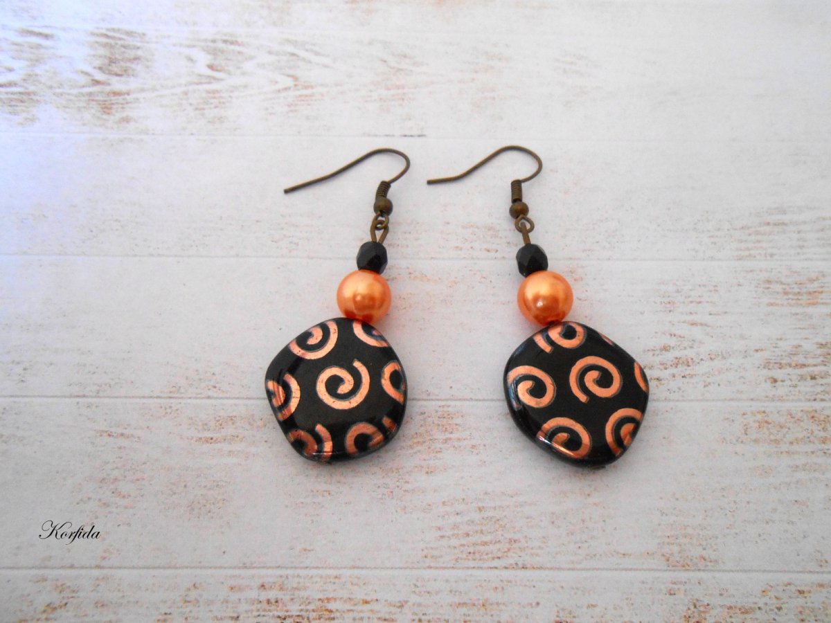 Náušnice do černooranžova (1277/15)