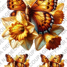 Rýžový papír A4 pro tvoření - Motýl na květině - KB724