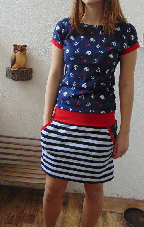 Šaty námořník s lodičkou XS - XXXL