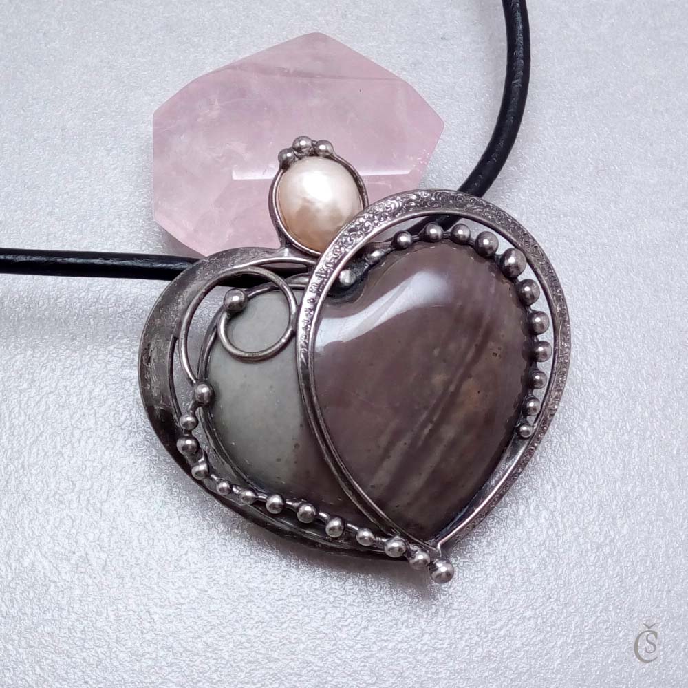 Srdce - Jaspis, perla