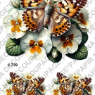 Rýžový papír A4 pro tvoření - Motýl na květině - KB739