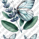 Rýžový papír A4 pro tvoření - Motýl na květině - KB740
