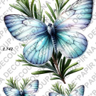 Rýžový papír A4 pro tvoření - Motýl na květině - KB742