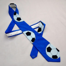Fotbalové míče - kravata - středně modrá