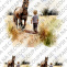 Rýžový papír A4 pro tvoření - Děti a kůň procházka - KB0782