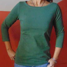 Tričko s 3/4 rukávem - barva tmavě zelená (bavlna)
