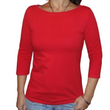 Tričko s 3/4 rukávem - barva červená (bavlna)