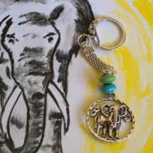 Přívěšek na klíče - Slon pro štěstí