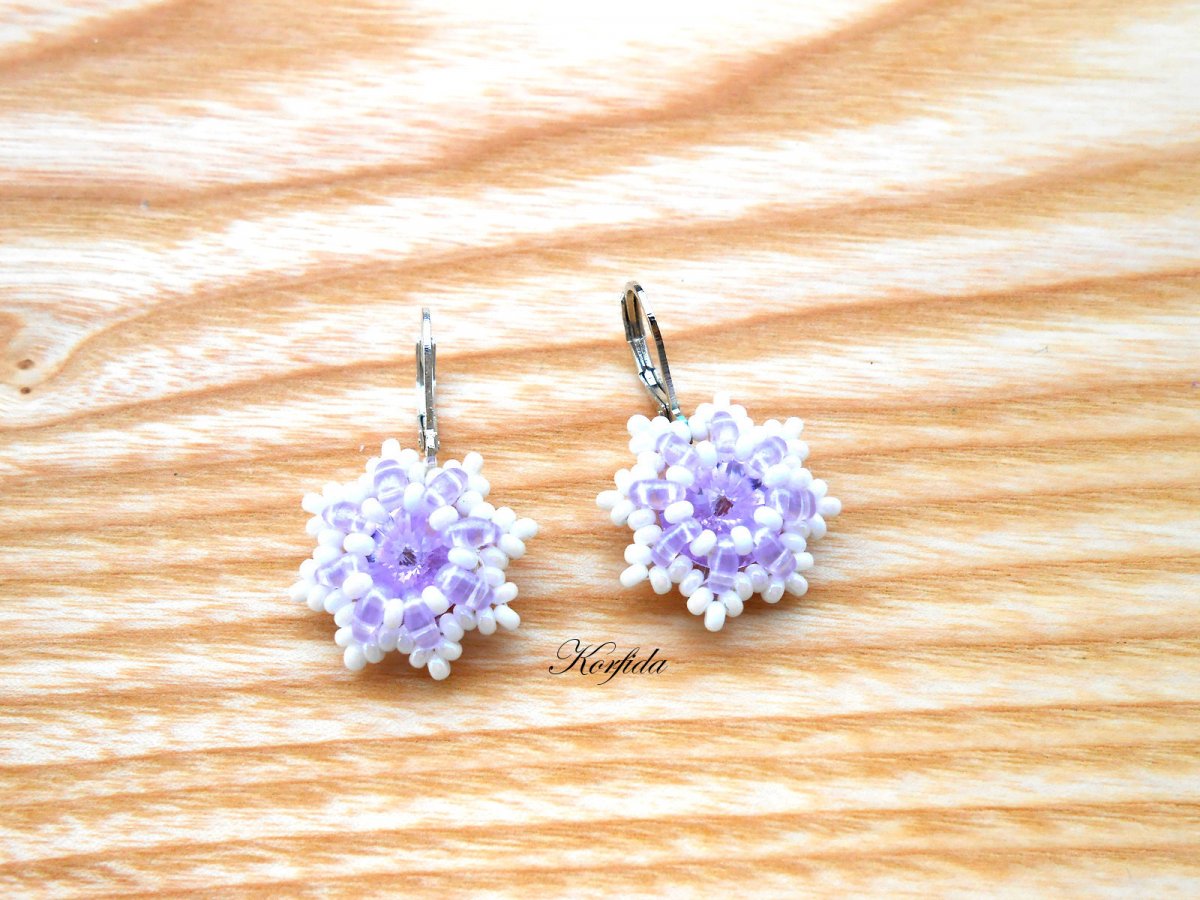 Náušnice obšité - Swarovski rivoli VIOLET F (1174/14)