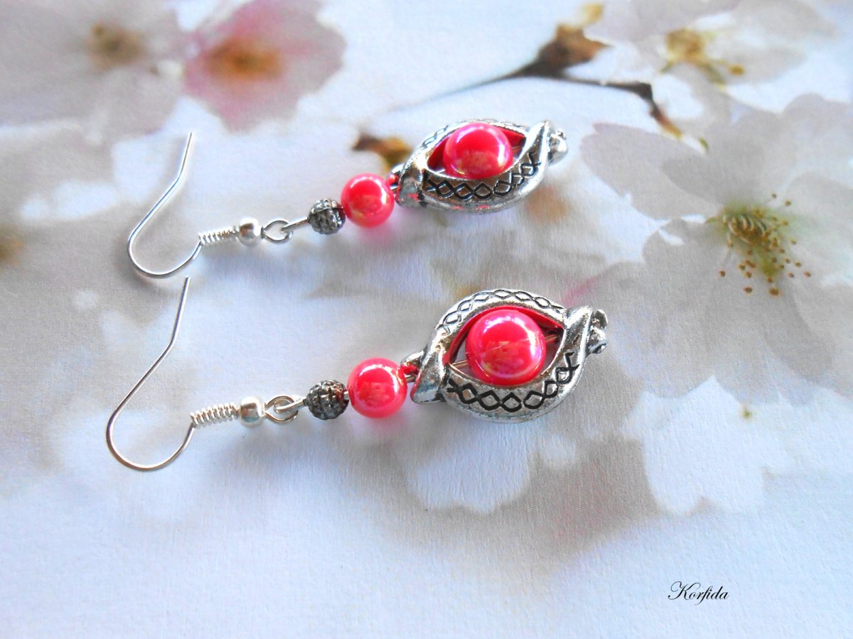 Náušnice hadí růžové (37/17)