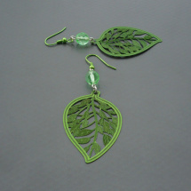 Zelené listy - lehoučké náušnice