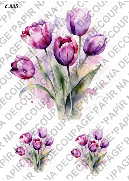 Soft papír A4 pro tvoření - Tulipány - KBS835