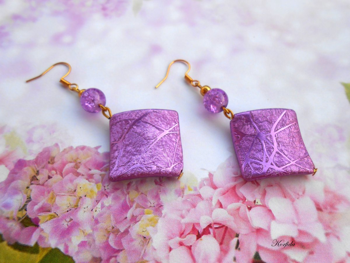 Náušnice fialové (137/17)