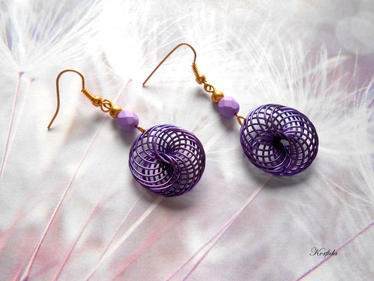 Náušnice spirálky fialové (147/17)
